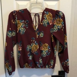 Long sleeve floral blouse